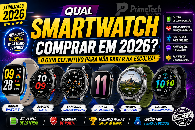 Se você está se perguntando qual smartwatch comprar em 2026, saiba que essa pode parecer uma tarefa simples, mas basta pesquisar por alguns minutos para perceber o tamanho da oferta.