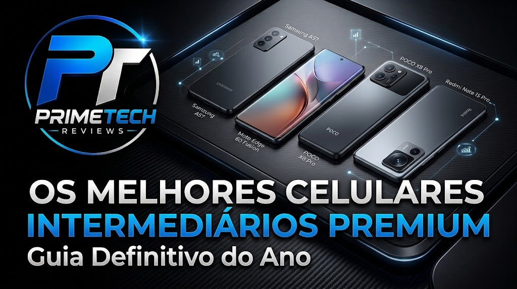 Capa do guia dos melhores celulares intermediários premium
